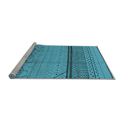 Sideview of Machine Washable Solid Light Blue Modern Rug, wshurb1250lblu
