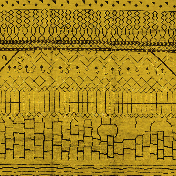 Machine Washable Solid Yellow Modern Rug, wshurb1250yw