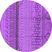 Round Solid Purple Modern Rug, urb1250pur