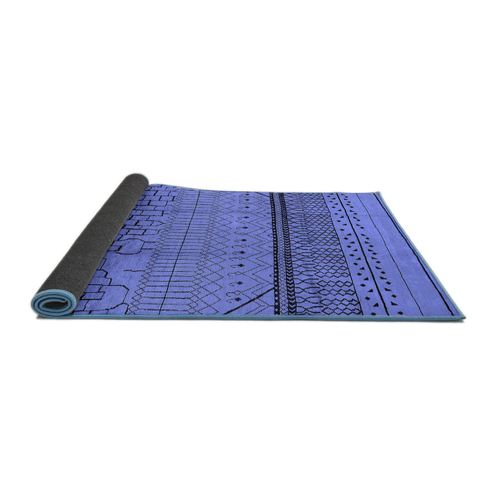 Sideview of Solid Blue Modern Rug, urb1250blu