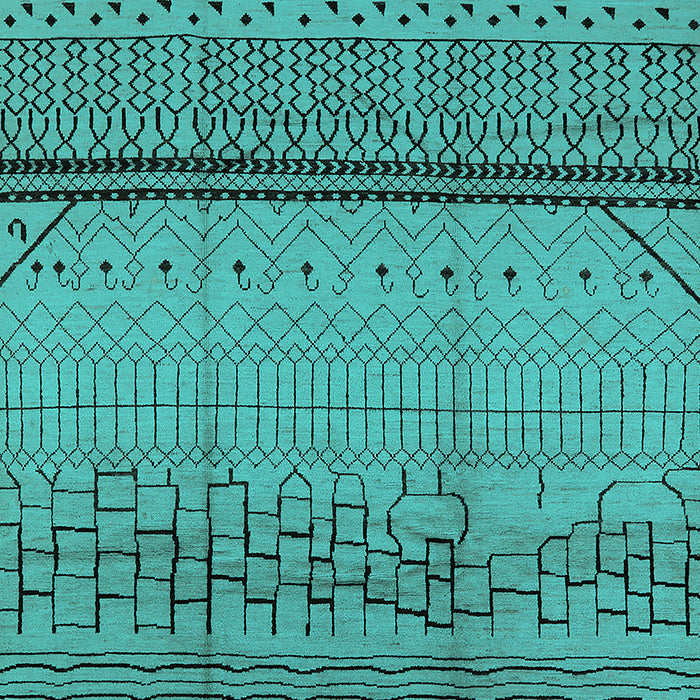 Machine Washable Solid Turquoise Modern Area Rugs, wshurb1250turq