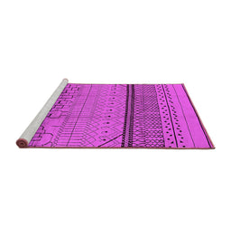 Sideview of Machine Washable Solid Pink Modern Rug, wshurb1250pnk