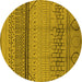 Round Solid Yellow Modern Rug, urb1250yw