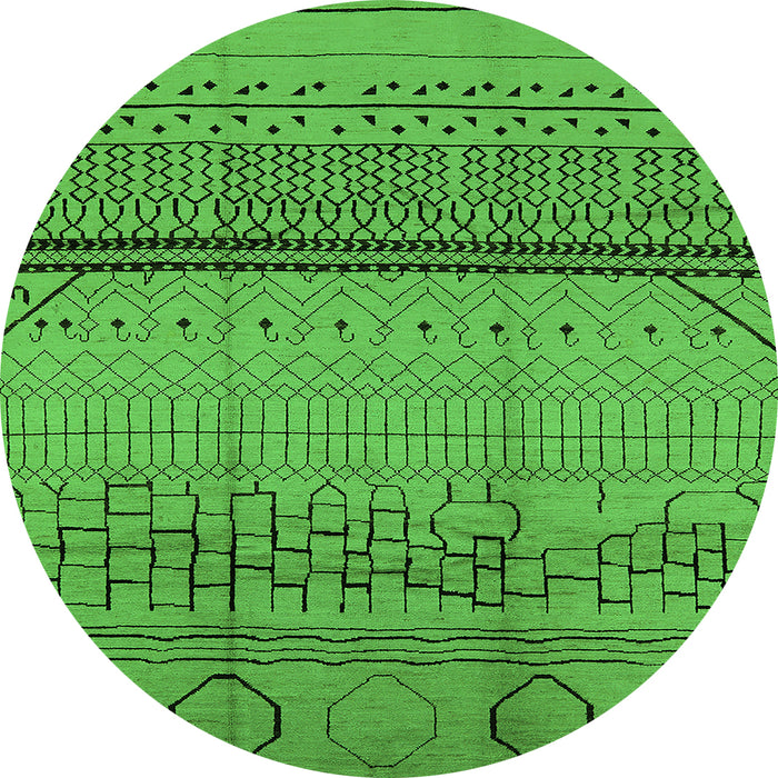 Round Solid Green Modern Rug, urb1250grn