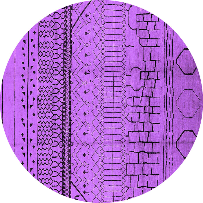 Round Machine Washable Solid Purple Modern Area Rugs, wshurb1250pur