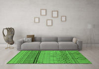 Machine Washable Solid Green Modern Rug, wshurb1250grn