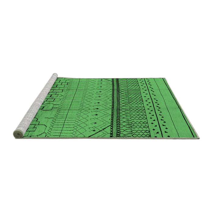 Sideview of Machine Washable Solid Emerald Green Modern Area Rugs, wshurb1250emgrn