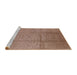 Sideview of Machine Washable Industrial Modern Light Copper Gold Rug, wshurb1251