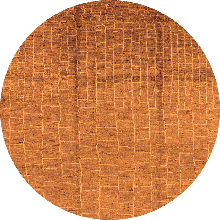 Round Solid Orange Modern Rug, urb1251org