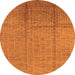 Round Solid Orange Modern Rug, urb1251org