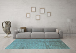 Machine Washable Solid Light Blue Modern Rug in a Living Room, wshurb1251lblu