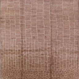 Square Mid-Century Modern Light Copper Gold Solid Rug, urb1251