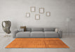 Machine Washable Solid Orange Modern Area Rugs in a Living Room, wshurb1251org