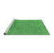 Sideview of Machine Washable Solid Emerald Green Modern Area Rugs, wshurb1251emgrn