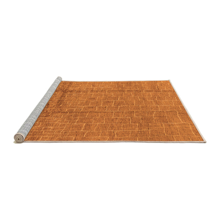 Sideview of Machine Washable Solid Orange Modern Area Rugs, wshurb1251org