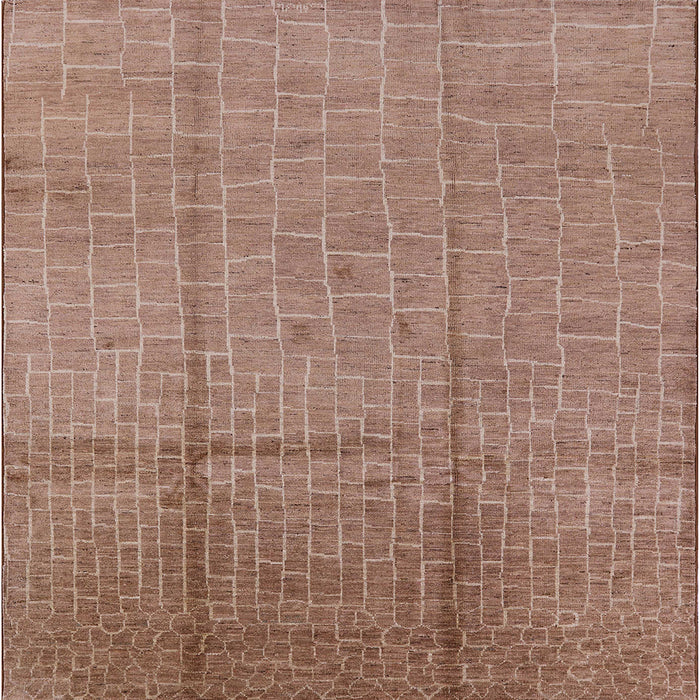 Square Machine Washable Industrial Modern Light Copper Gold Rug, wshurb1251