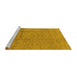 Sideview of Machine Washable Solid Yellow Modern Rug, wshurb1251yw