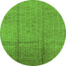 Round Solid Green Modern Rug, urb1251grn