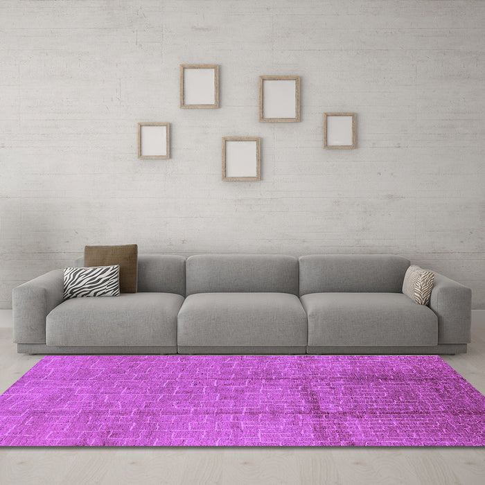 Machine Washable Solid Purple Modern Area Rugs in a Living Room, wshurb1251pur