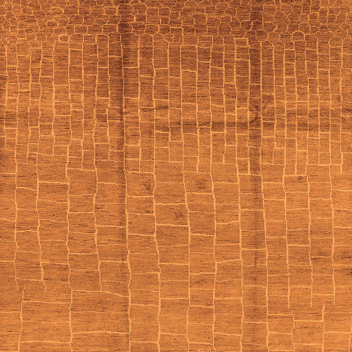 Square Solid Orange Modern Rug, urb1251org