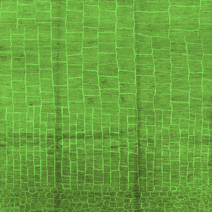 Square Machine Washable Solid Green Modern Area Rugs, wshurb1251grn