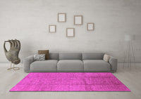 Machine Washable Solid Pink Modern Rug, wshurb1251pnk