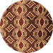 Round Solid Brown Modern Rug, urb1252brn