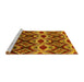 Sideview of Machine Washable Solid Yellow Modern Rug, wshurb1252yw