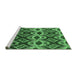 Sideview of Machine Washable Solid Emerald Green Modern Area Rugs, wshurb1252emgrn