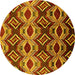 Round Solid Yellow Modern Rug, urb1252yw