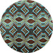 Round Solid Light Blue Modern Rug, urb1252lblu