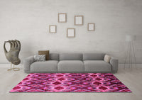 Machine Washable Solid Pink Modern Rug, wshurb1252pnk