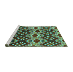 Sideview of Machine Washable Solid Turquoise Modern Area Rugs, wshurb1252turq