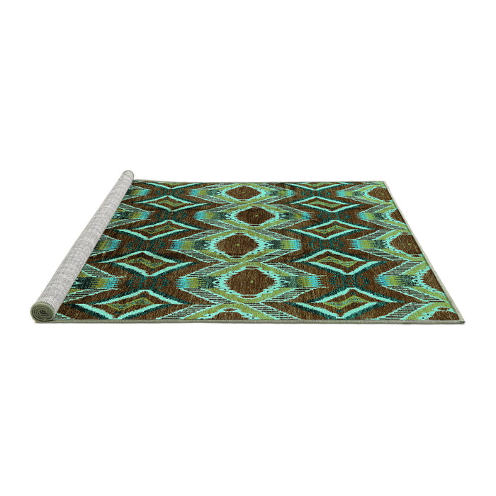 Sideview of Machine Washable Solid Turquoise Modern Area Rugs, wshurb1252turq