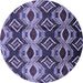 Round Solid Blue Modern Rug, urb1252blu