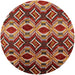 Round Mid-Century Modern Light Copper Gold Solid Rug, urb1252