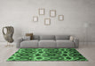 Machine Washable Solid Emerald Green Modern Area Rugs in a Living Room,, wshurb1252emgrn