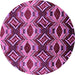 Round Machine Washable Solid Purple Modern Area Rugs, wshurb1252pur