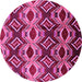 Round Solid Pink Modern Rug, urb1252pnk