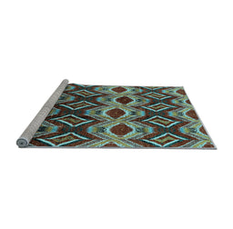 Sideview of Machine Washable Solid Light Blue Modern Rug, wshurb1252lblu