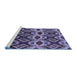 Sideview of Machine Washable Solid Blue Modern Rug, wshurb1252blu