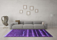 Machine Washable Solid Purple Modern Rug, wshurb1253pur