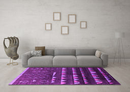 Machine Washable Solid Pink Modern Rug in a Living Room, wshurb1253pnk