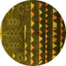 Round Solid Yellow Modern Rug, urb1253yw