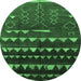 Round Solid Emerald Green Modern Rug, urb1253emgrn