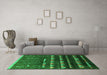 Machine Washable Solid Green Modern Area Rugs in a Living Room,, wshurb1253grn