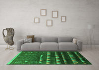 Machine Washable Solid Green Modern Rug, wshurb1253grn