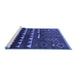 Sideview of Machine Washable Solid Blue Modern Rug, wshurb1253blu