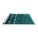Sideview of Machine Washable Solid Turquoise Modern Area Rugs, wshurb1253turq