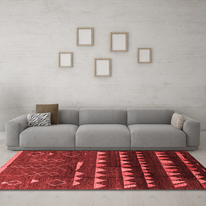 Modern Red Washable Rugs
